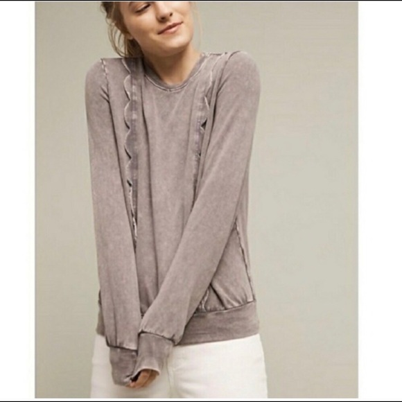 Anthropologie’s Eri + Ali ruffle faded sweatshirt - Picture 2 of 7